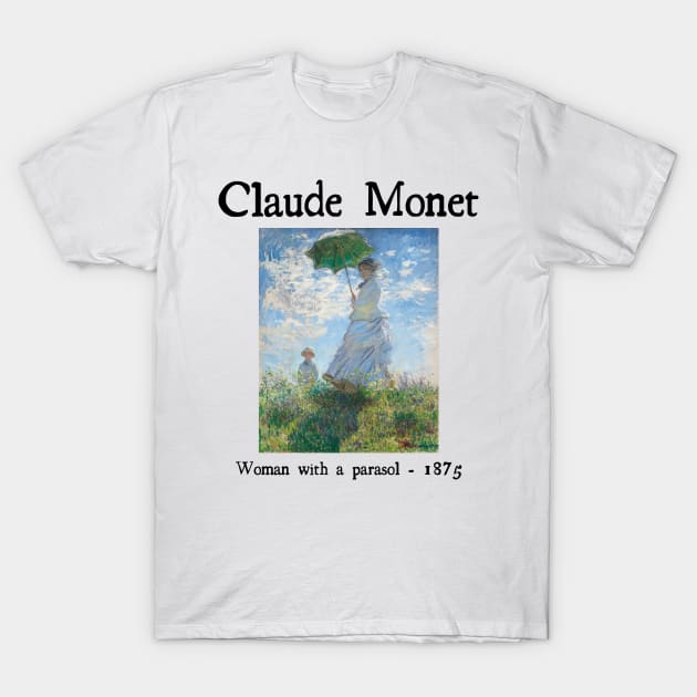 Woman with a parasol by Claude Monet T-Shirt by Cleopsys